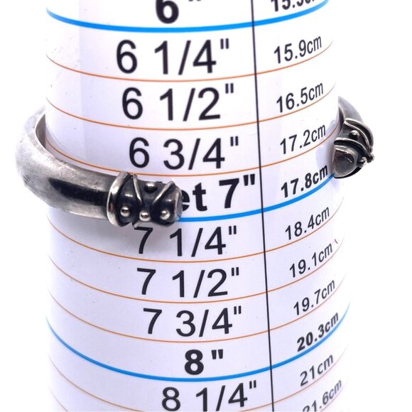 925 Sterling Silver Deborah Armstrong Hollow Dome Cuff Statement Bracelet VTG - Picture 11 of 16